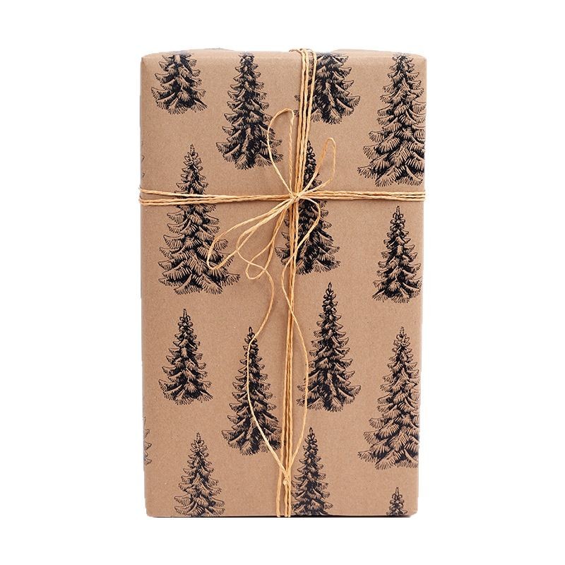 Transfronterizo Amazon gran tamaño nuevo papel de regalo de Navidad papel de regalo de papel kraft de doble cara 80g papel de regalo