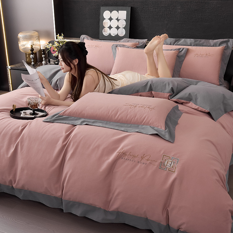 2024 nuevo algodón de lana larga 100S molido cuatro piezas conjunto de cama de algodón engrosado sábanas de otoño y invierno conjunto de ropa de cama