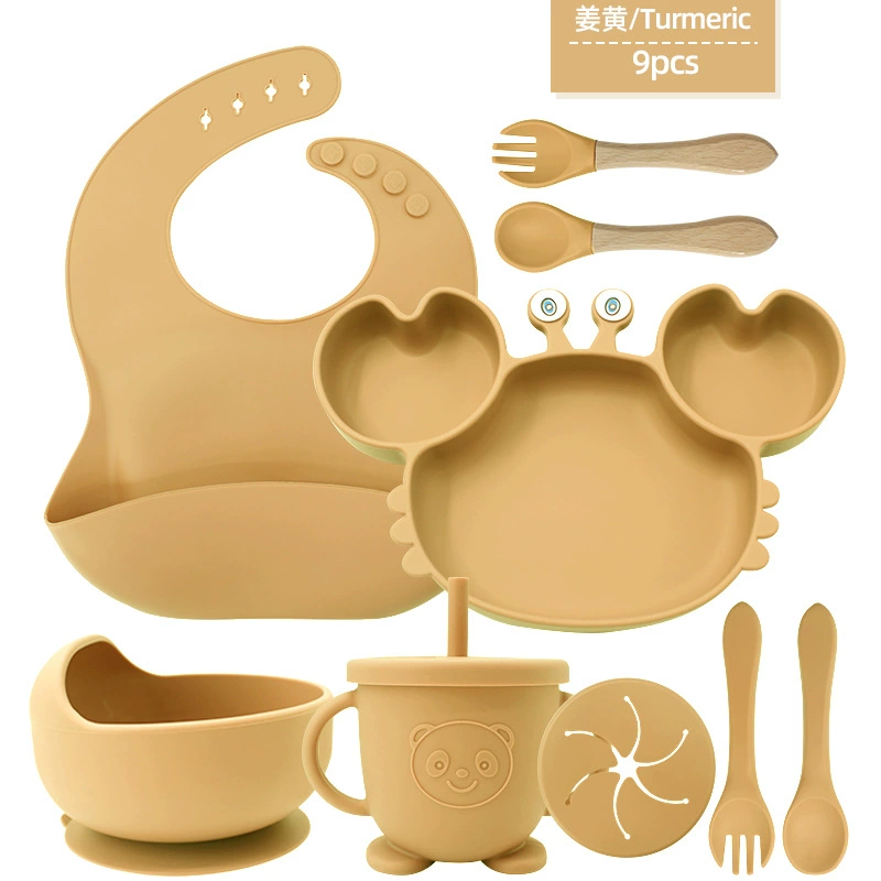 Children's silicone tableware, set, cartoon food silicone, dinner plate