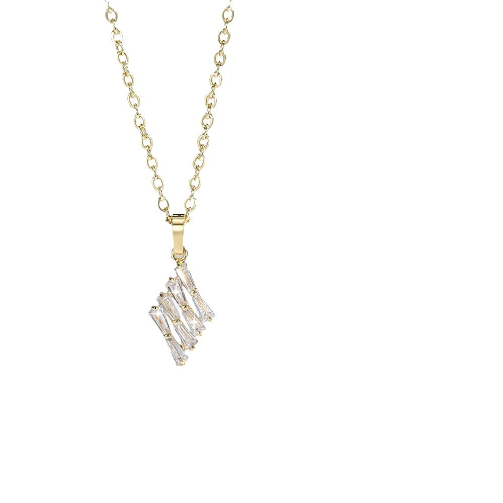 Amazon transfronterizo conjunto de joyería de geometría femenina clásica colgante de zircón aretes de oro 14 quilates chapados en cobre