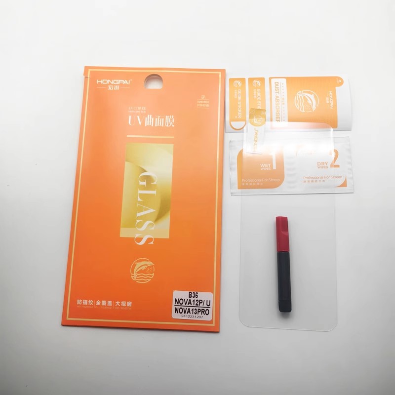 Hongpai Is Suitable for Huawei P60 Honor Magic7Pro Curved Uv Tempered Film Reno12 Full Screen Sticker X200 High Aluminum