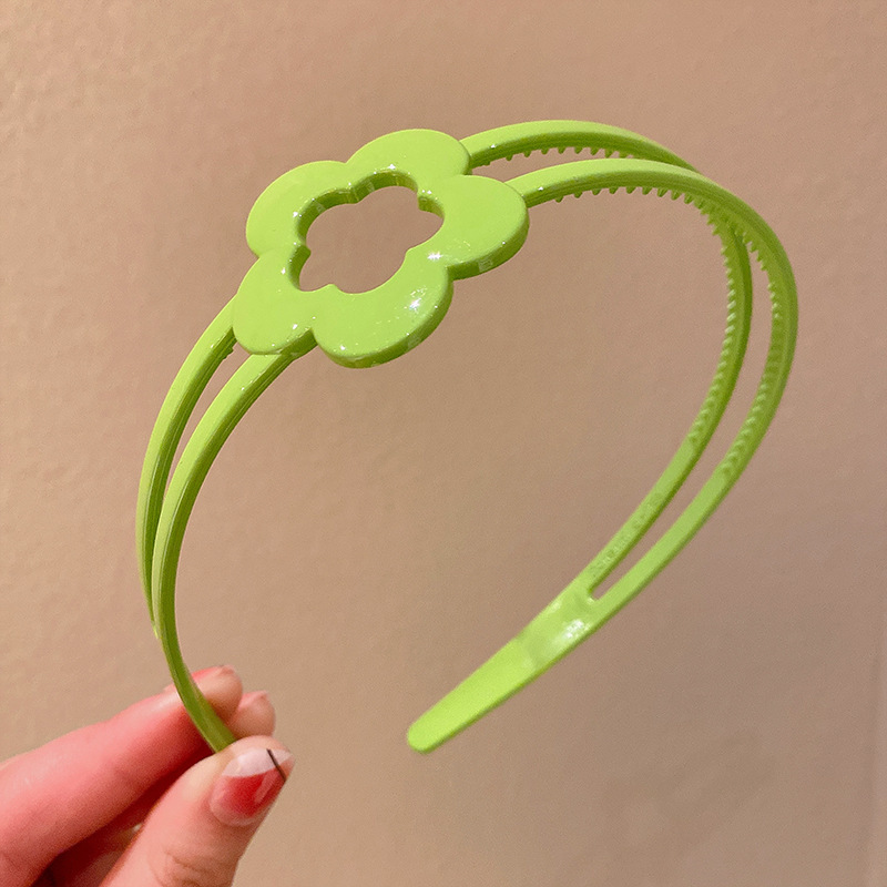 2023 nuevos niños diadema lindo simple color caramelo hueco flor niña horquilla diadema antideslizante no apretado