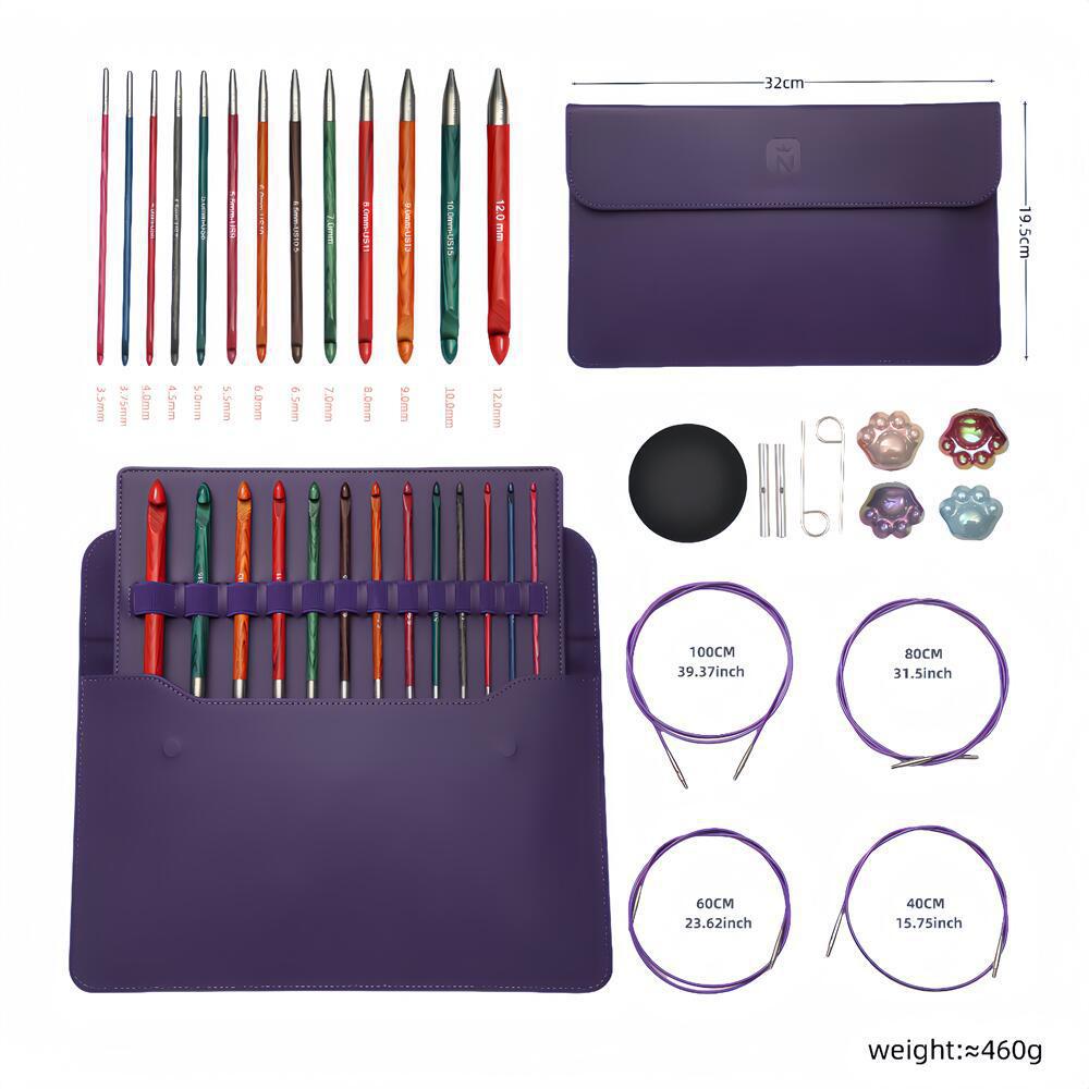 Crochet de madera pulida a mano transfronteriza Afganistán desmontable crochet conjunto de crochet de Túnez 12 piezas