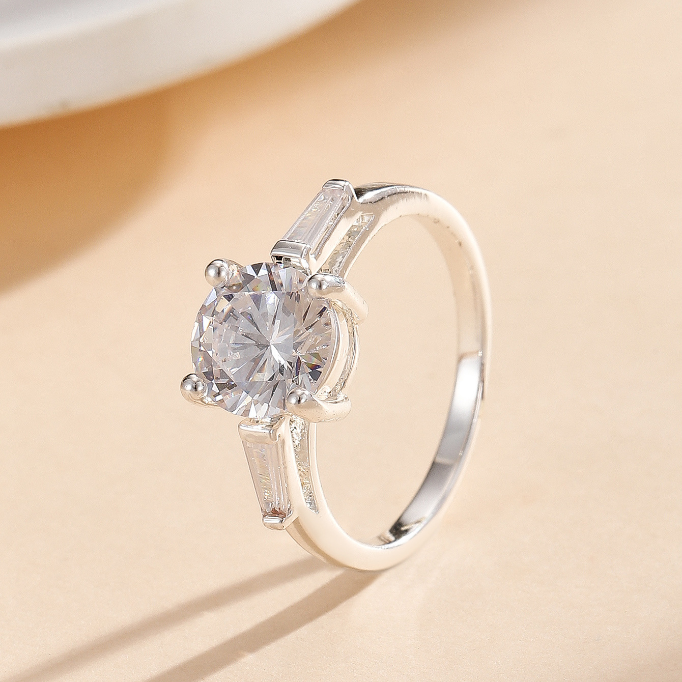 Cross-Border Popular Zircon Ring Imitation Moissanite Diamond Ring Carat Engagement Ring Gift