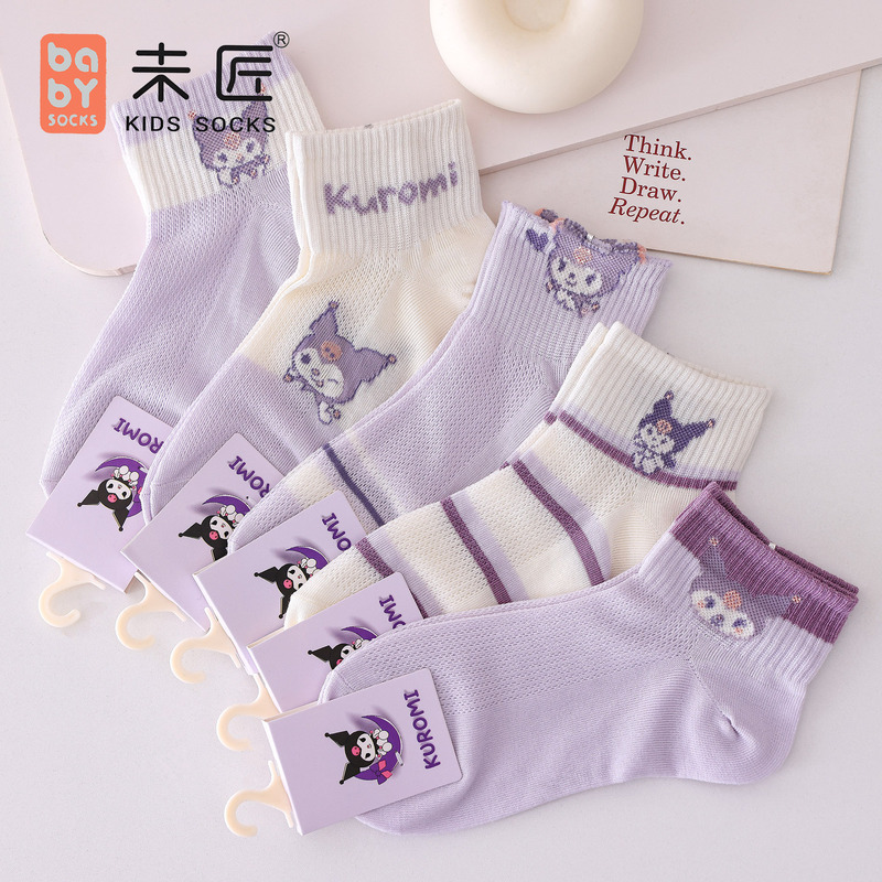 children's socks kulomi girls socks summer thin summer breathable mesh socks girls children tube socks