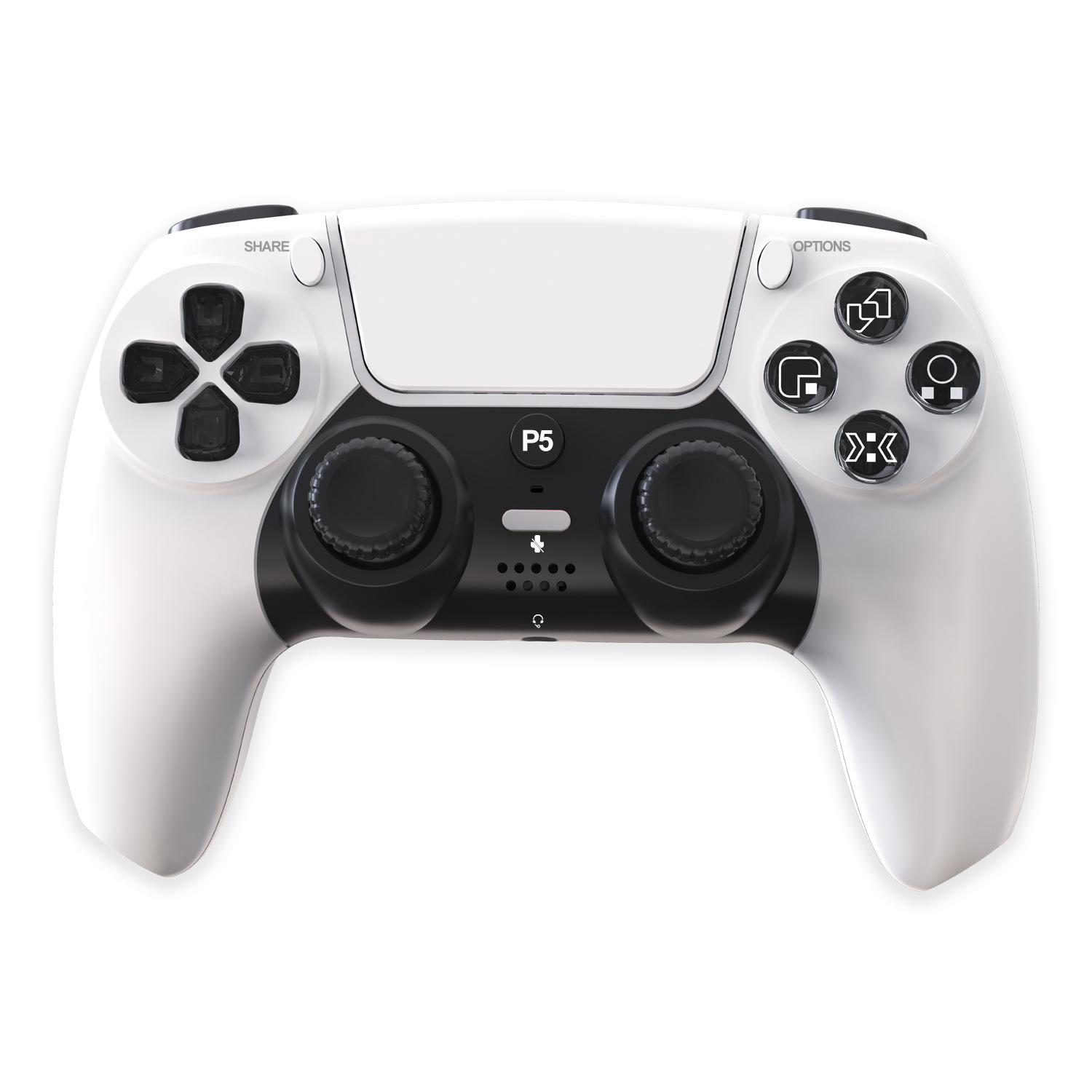 Control Remoto para PS5 con Bluetooth y Barra de Luz, Control para Juegos de PS5 con Giroscopio de Seis Ejes y Vibración Dual, Control Inalámbrico para PS5
