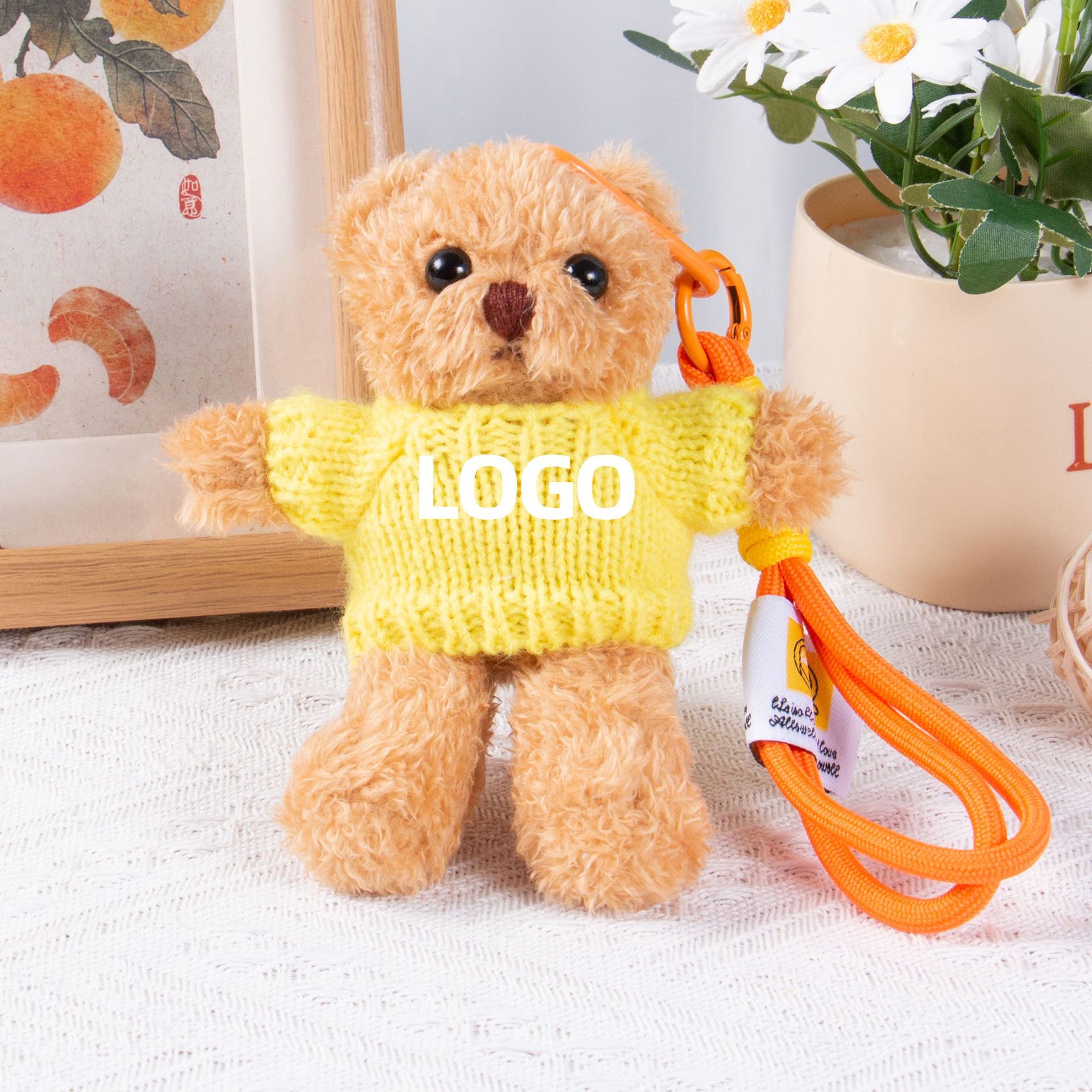 Teddy Bear Keychain Colgante Bolsa accesorios de ropa impresa LOGO vestido Teddy Teddy Doll juguetes de peluche