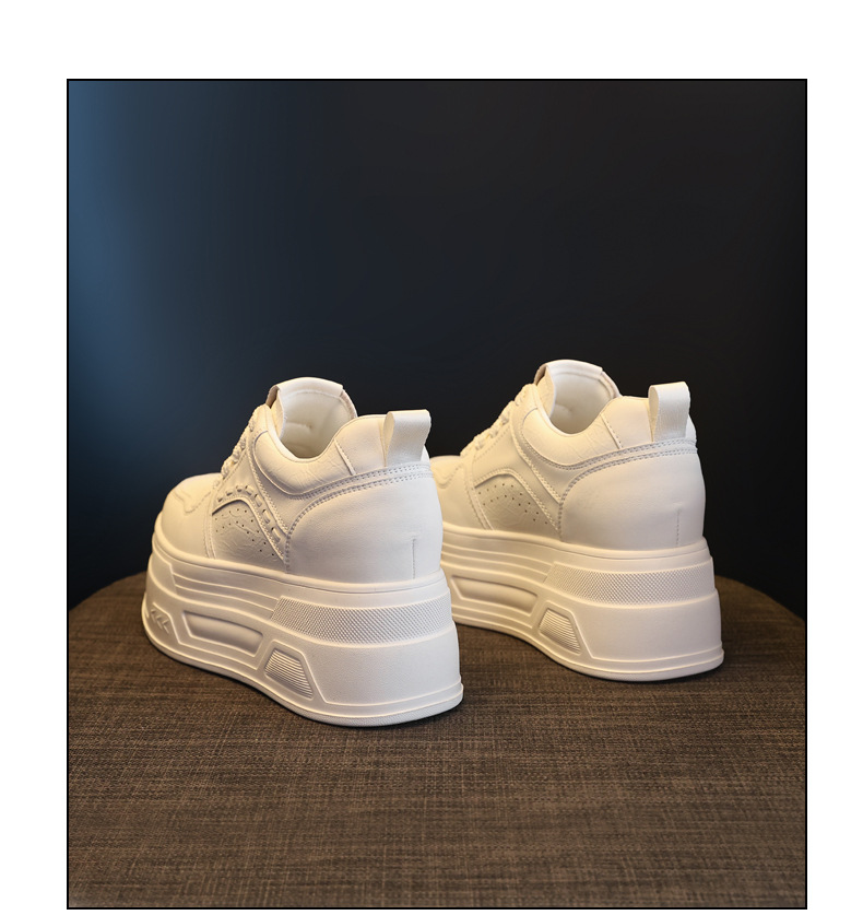 Giày sneaker nữ đế dày tăng chiều cao, phong cách thời trang đa năng — màu be chi tiết 14