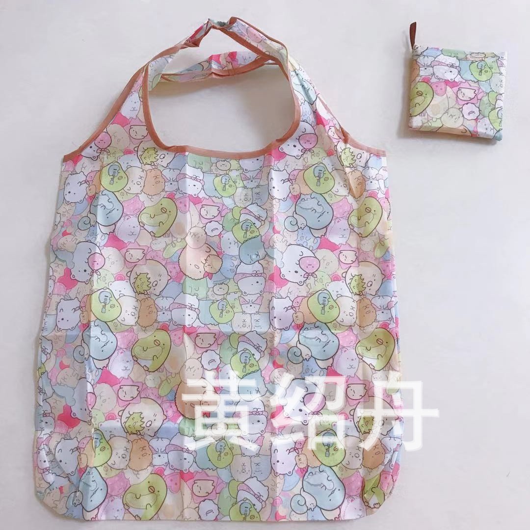 Cartoon small folding shopping bag, polyester