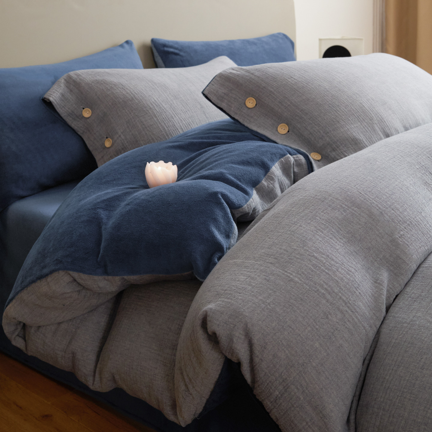 Doble hilo de leche de lana de cuatro piezas de otoño y invierno engrosado cálido edredón de coral cubierta sábanas de cama de algodón de lana de cama