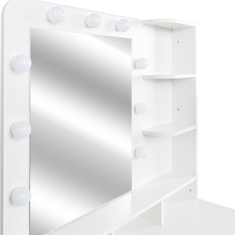 Artista de maquillaje escolar mesa de maquillaje especial salón de belleza tocador de estudio con luz maquillaje profesional tienda de bodas