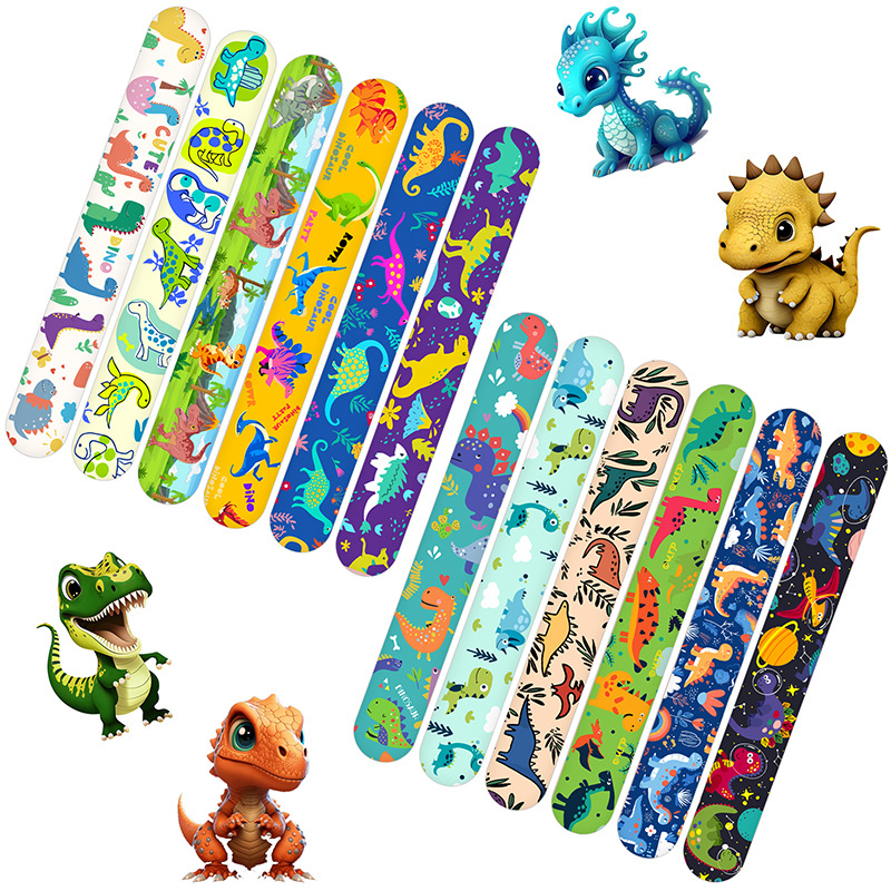 Amazon nuevo dinosaurio temático fiesta collar PVC dibujos animados para niños pulsera
