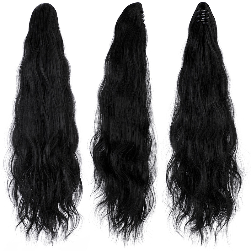 Ponytail Wig Women's Long Hair Small Grab Clip Egg Roll High Ponytail Summer Natural Simulation Long Curly Hair Fake Ponytail