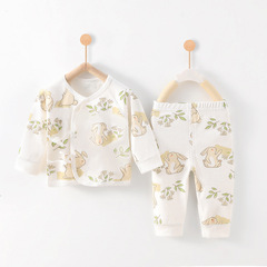 y2302 Baby Set Baby Underwear Set Pure Cotton Newborn Clothes Spring and Autumn Boneless Tie-up Monk's Clothes 