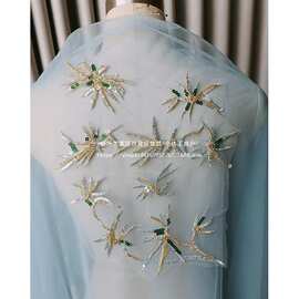 网纱亮片珠绣刺绣蕾丝花边辅料婚纱礼服装饰布贴diy手工材料花片