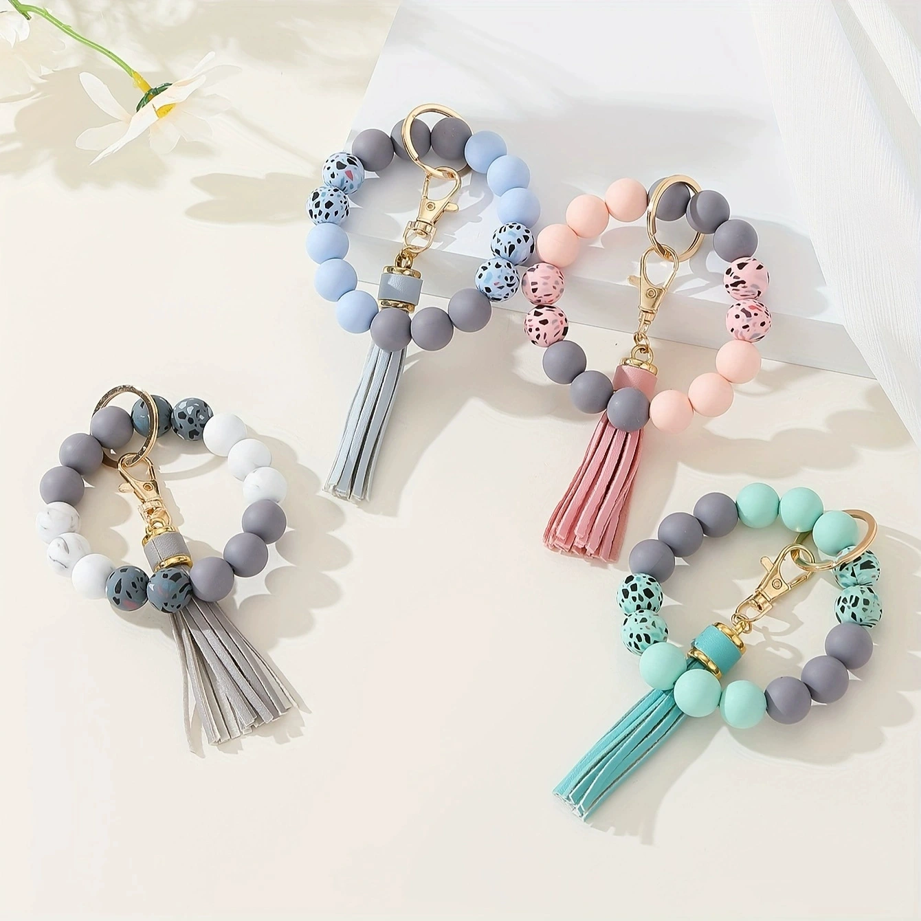 Силиконовый браслет с бусинами, нашивка-камуфляж