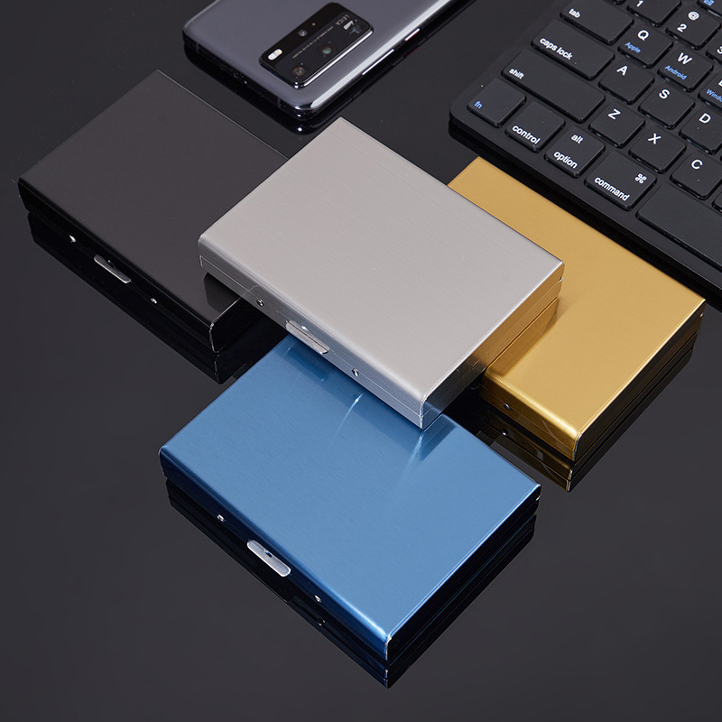 Metal Dustproof Anti-degaussing Coin Purse Business Card Holder Button Stainless Steel Organ Credit Card Case Business Card Case