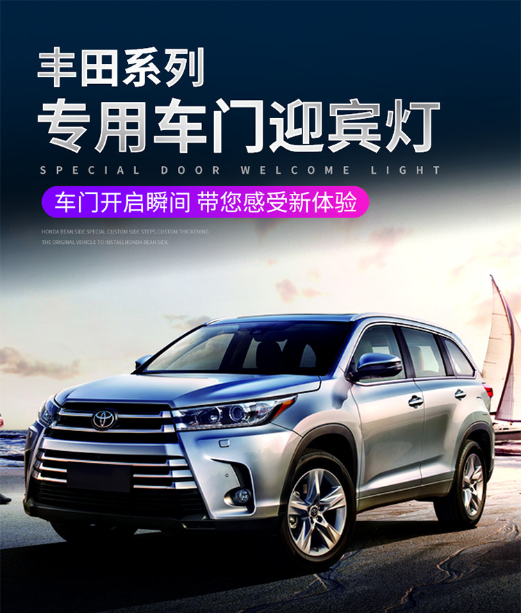 Suitable for 09-21 Toyota Cruiser Welcome Light Prado/Overbearing Car Door Modified Decorative Laser Projector Light