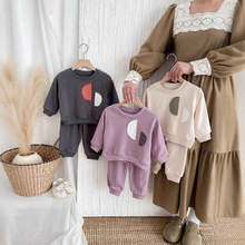 宝宝衣服春秋套装时尚贴布卫衣婴儿可爱春款上衣洋气休闲裤两件套