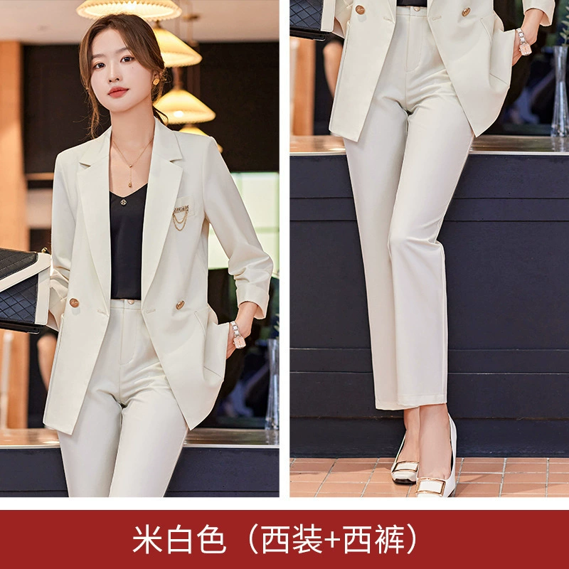 Комплект весны, длинный классический пиджак костюма, 2023 год, slim fit, середина длины