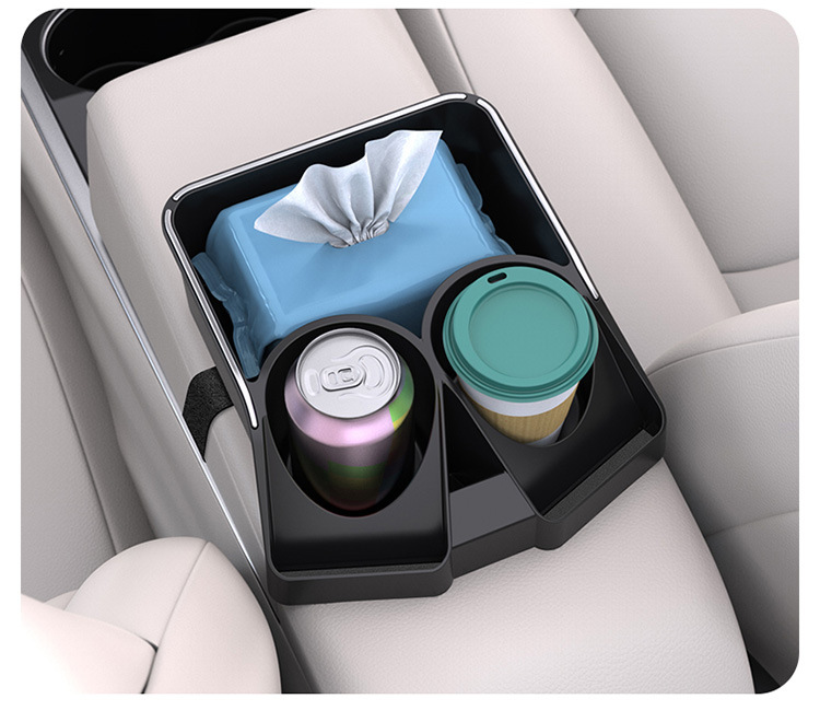 Car armrest box storage box storage box tissue box car middle storage high-grade multi-functional water cup holder cross-border