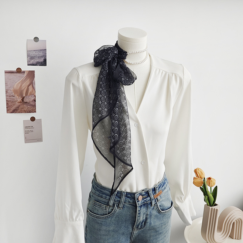 Cinta de impresión fina de alta calidad de primavera y verano, estilo INS, decoración de ropa de nicho retro, cinta de gasa, regalo de vacaciones