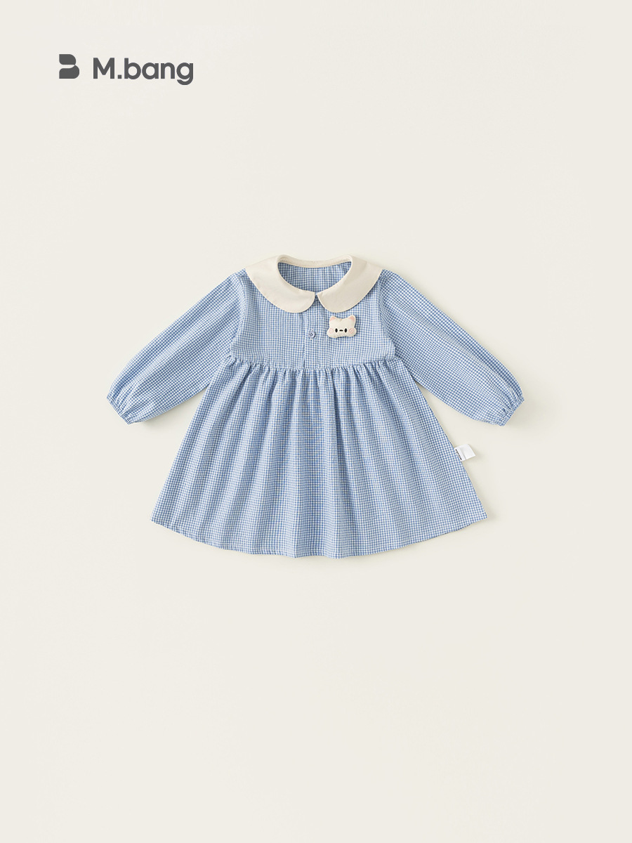 Vestido de niña youbao vestido de bebé de primavera y otoño niña pastoral vestido de princesa coreano vestido de cuello de bebé de niña image 3