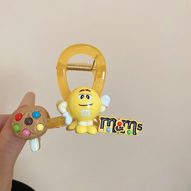 Carpeta de agarre de palabra redonda de color café, clip de tiburón de pelo de disco de alta gama retro, personalidad simple y de moda, nueva horquilla, accesorios para el cabello