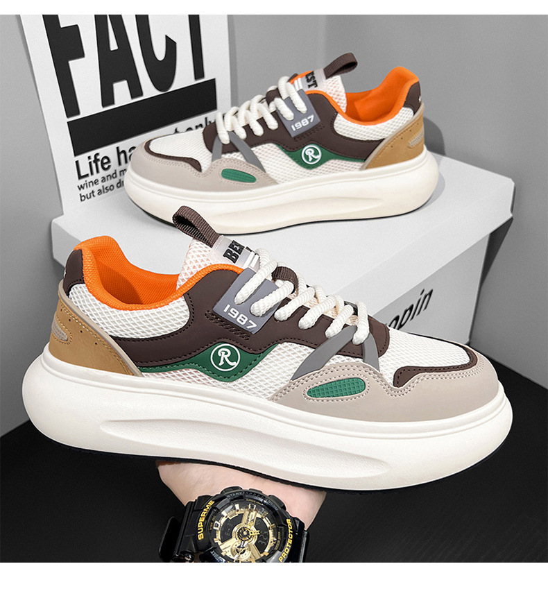 2024 Bărbați de vară respirabil liceu elevi adolescenți plasă anti-miros sport și agrement mic tată alb_voghion.com