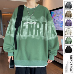 フェイクツーピーススウェットシャツメンズ2025春秋新作アメリカンレトロ長袖Tシャツメンズ秋ラウンドネックトップス