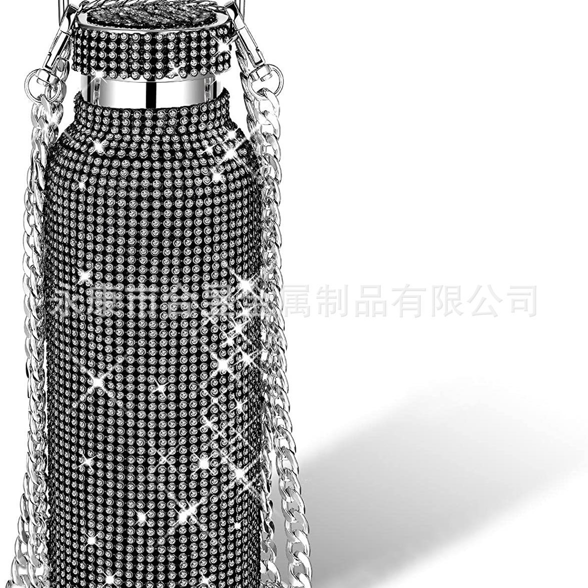 Taza de vacío incrustada en diamantes celebridad de Internet Taza de agua incrustada en diamantes TikTok tendencia creativa transfronteriza taza de agua portátil taza de vacío de diamantes de imitación