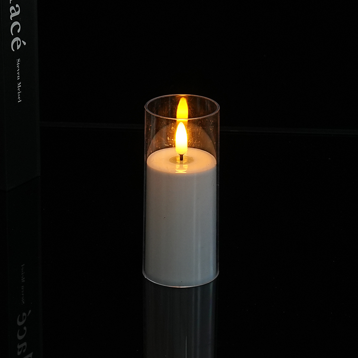 LED vela electrónica simulación plástico sin humo taza cera blanca Navidad cumpleaños boda atmósfera diseño lámpara de la vela