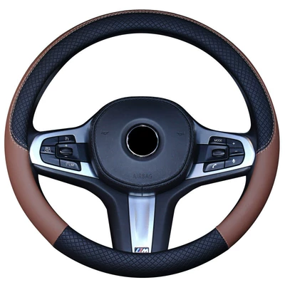 Steering wheel cover – for men and women - f021-black-curry-38cm