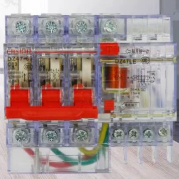 Прозрачный небольшой протектор утечки бытовой автоматический выключатель 1P2P3P прозрачная утечка DZ47LE-63 3P + N C63