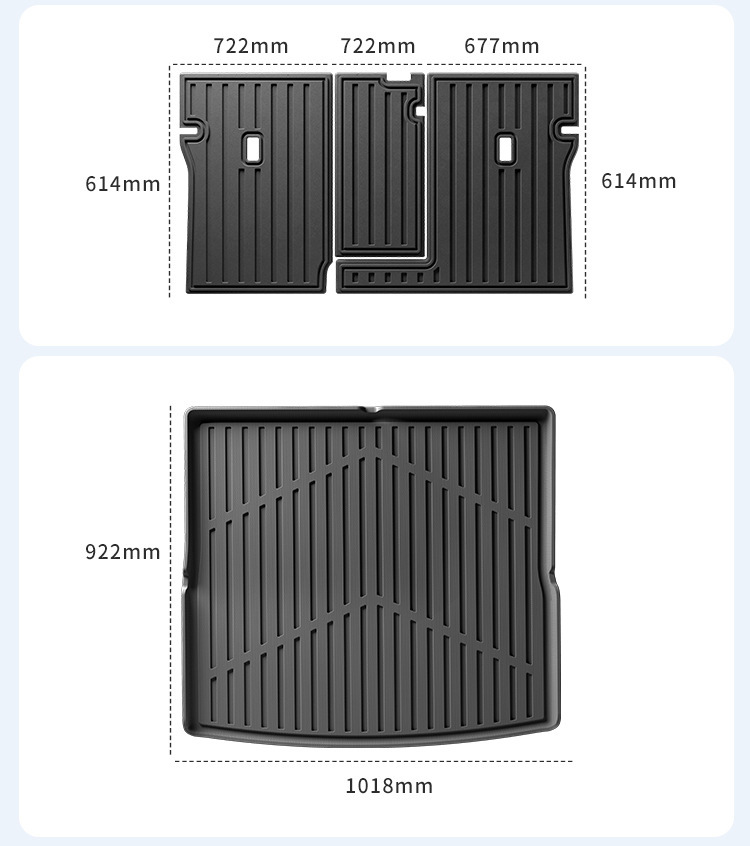 Suitable for 22-24 Models of Audi Q4E-Tron Car Floor Mats, Stain-Resistant Tpe Floor Mats, Trunk Mats, Seat Back Cushions