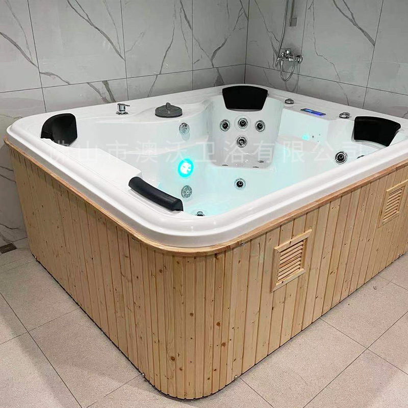 4-Persona al aire libre bañera JACUZZI spa cilindro surf masaje temperatura constante calefacción acrílico piscina grande bañera