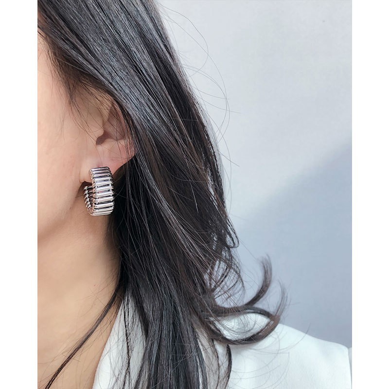 Ear Studs Classification 1 Pair Simple Style C Shape Waves Plating Brass 18K Gold Plated Ear Studs