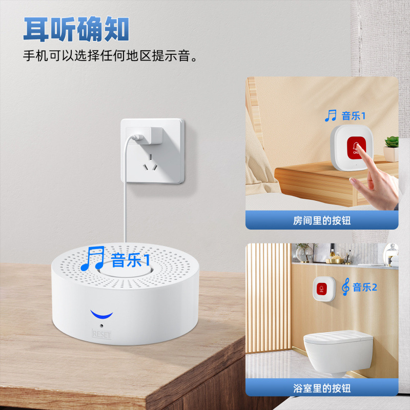 新款涂鸦WIFI紧急呼叫器养老院医院SOS紧急按钮残疾人呼叫