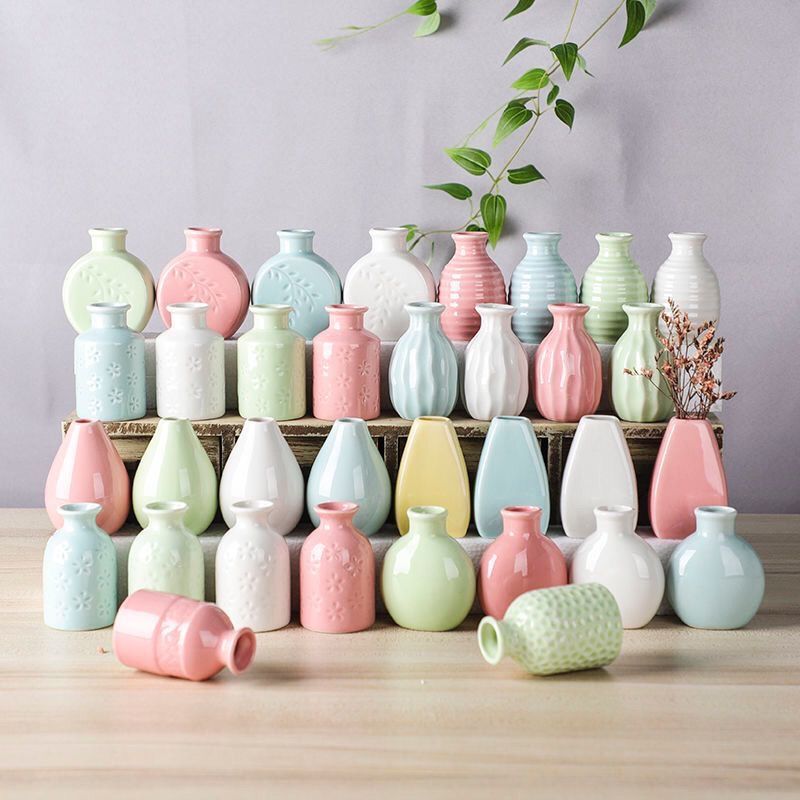 迷你陶瓷小花瓶清新简约格调摆饰袖珍空瓶子桌上桌面瓷瓶热卖批发