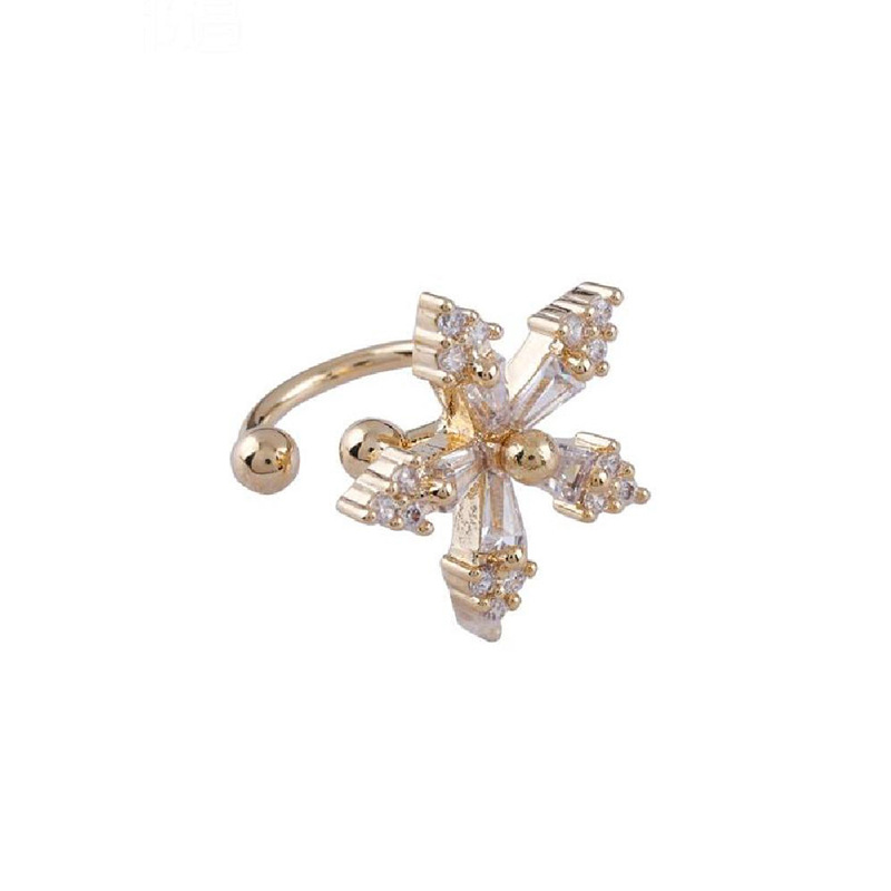 Pendientes de clip sin perforación, circón brillante, estilo europeo y americano, super flash, lujo ligero para mujer