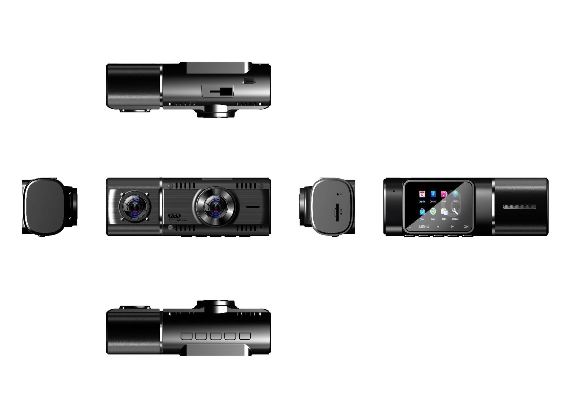 Cross-border infrared night vision high-definition dashcam with dual lenses for front and interior recording