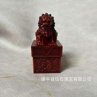 直播货源仿古做旧寿山石狮子貔貅龙印章老田黄石印章章料书房摆件