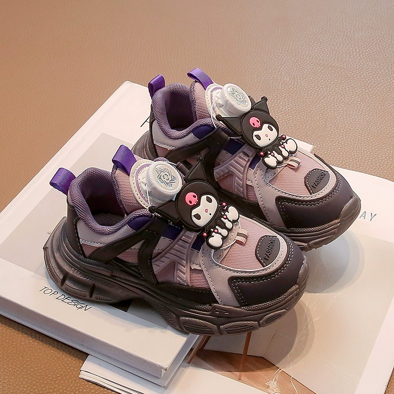 Куломи детская обувь для девочек 2024 летняя детская пуговица спортивная обувь утолщение обувь бархатная обувь для девочек