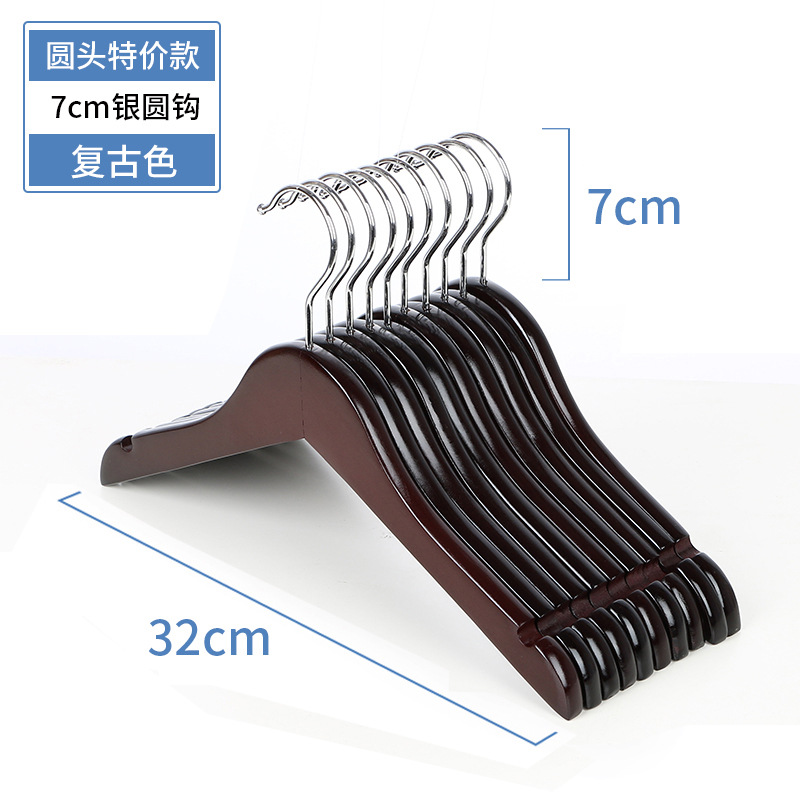 Fábrica al por mayor desarrollo P66 tienda de ropa percha de madera color madera cruda Hotel tienda de ropa percha puesto antideslizante