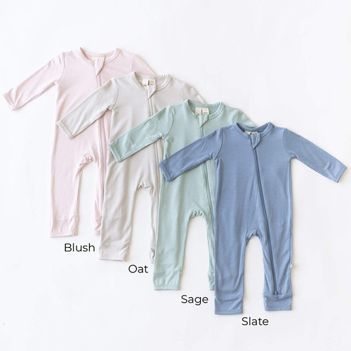 Foreign trade children's clothing bamboo fiber baby onesies spring and autumn long-sleeved newborn clothes baby romper zipper pajamas
