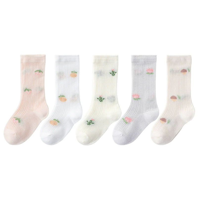 Summer children's mosquito repellent, cartoon thin breathable hairpins, knee socks for early age, 23 years, mid-length