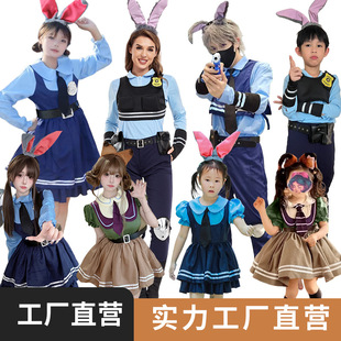 Zootopia Judy Rabbit Police Women's Clothing Kids Wear Menswear Cosplay Costume Festival Play Cross Border Adult