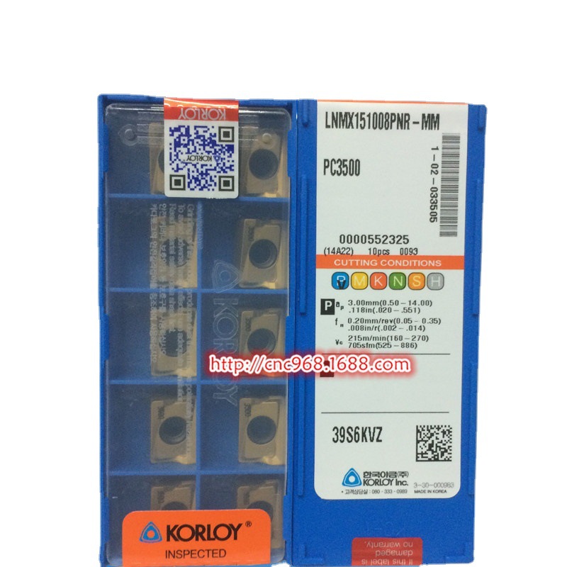 韩国KORLOY克劳伊铣削刀粒LNMX151008PNR-MM PC3500玉米铣刀片