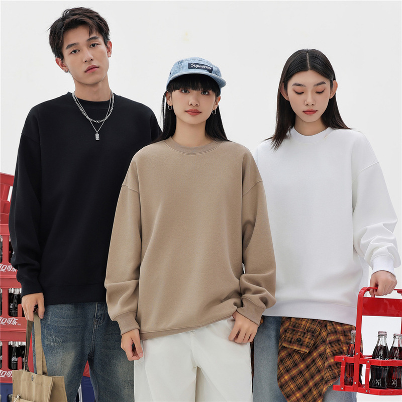 380g Retro Fashion Cotton Shoulder Turtleneck Crewneck Sweater Heavy Fashion Brand Men's and Women's Loose Pullover Custom LOGO 380g Retro Fashion Cotton Shoulder Turtleneck Crewneck Sweater Heavy Fashion Brand Men's and Women's Loose Pullover Custom LOGO