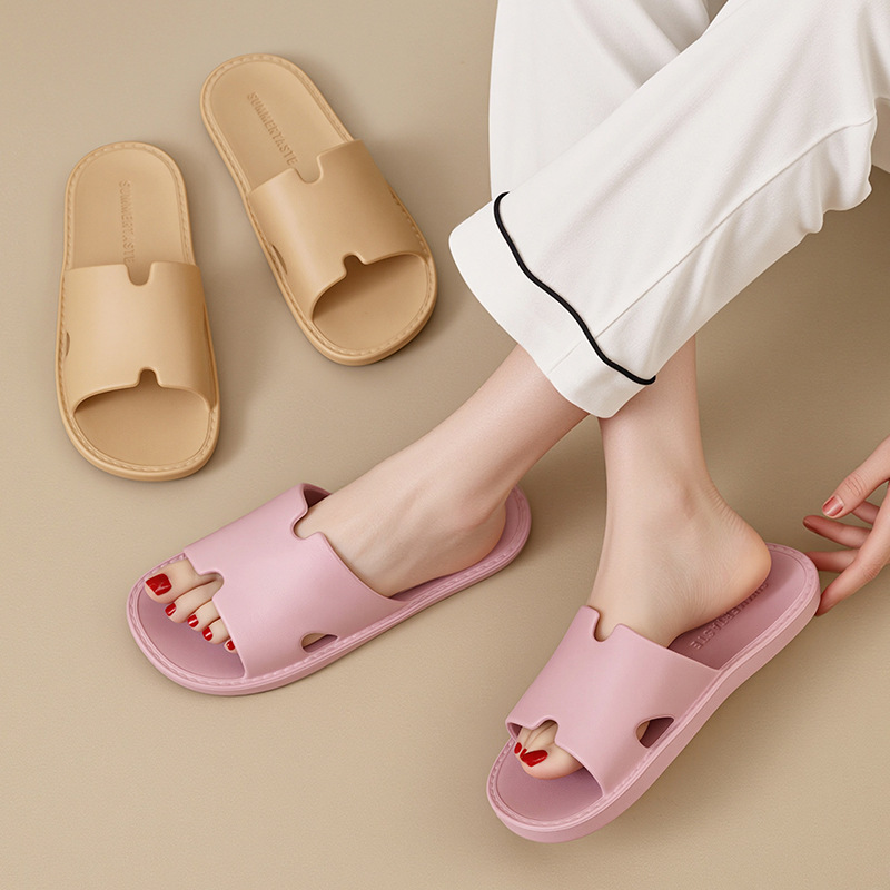 Jingchen Shoes の新しい女性用スリッパ、夏の家庭用、シンプルなバスルーム入浴用、男性用滑り止めカップル屋内サンダル|undefined
